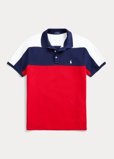 Polos Polo Ralph Lauren Hombre Rojos Multicolor - Custom Slim Fit Mesh - JTAYW2674